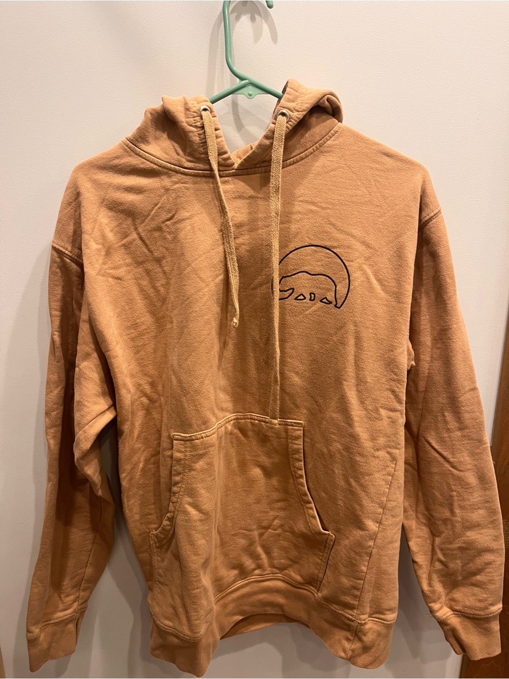 Unisex Hooded Pullover Sweatshirt in Camel